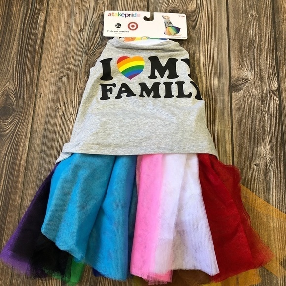 NWT Target I Heart My Family Gay Pride LGBTQ+ Pet Costume Tutu - Picture 8 of 10